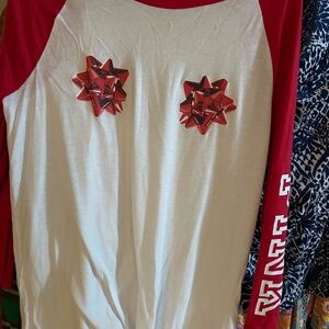 PINK Victoria's Secret Red and White tee